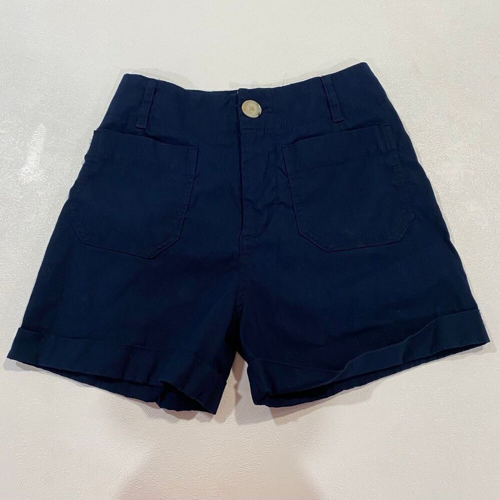 Anthropologie Navy High Rise Tailored Shorts Size 25